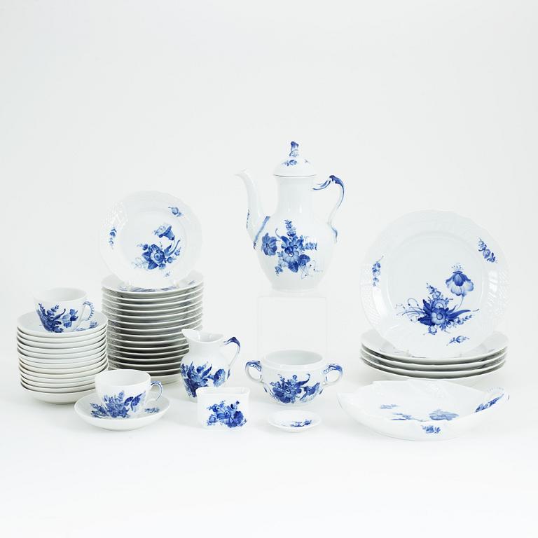 A 35 piece porcelain coffee service, 'Blue flower', Royal Copenhagen, Denmark.