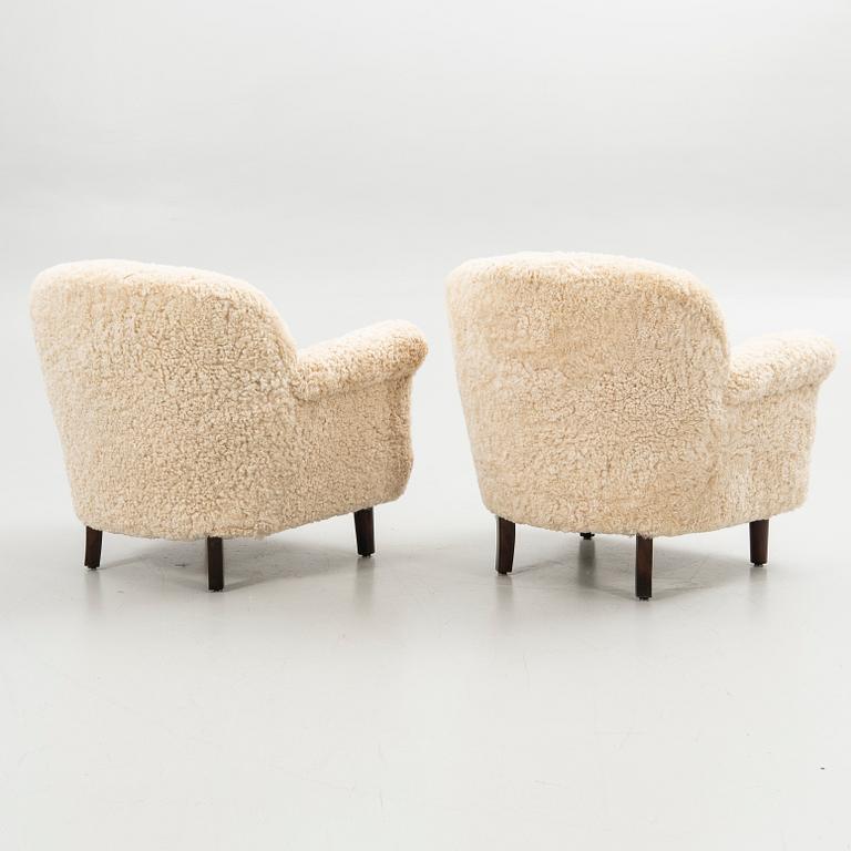 Armchairs, a pair, Swedish Modern, 1940s.