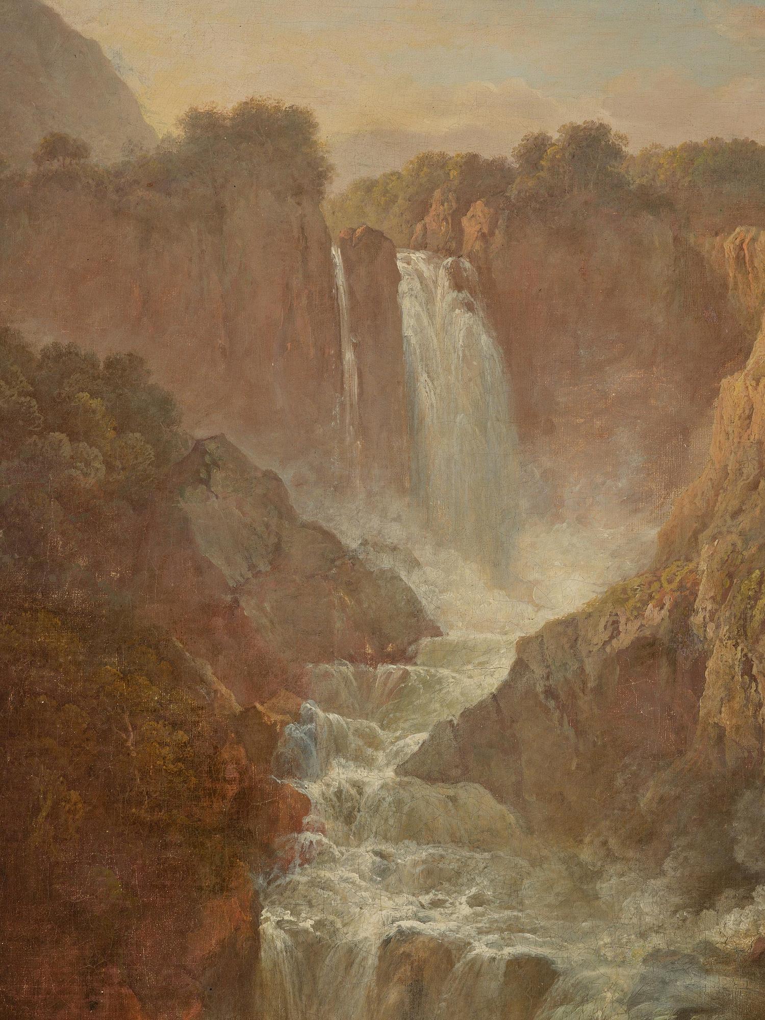 Italiensk skola 1800-tal. Vy över Cascata delle Marmore.