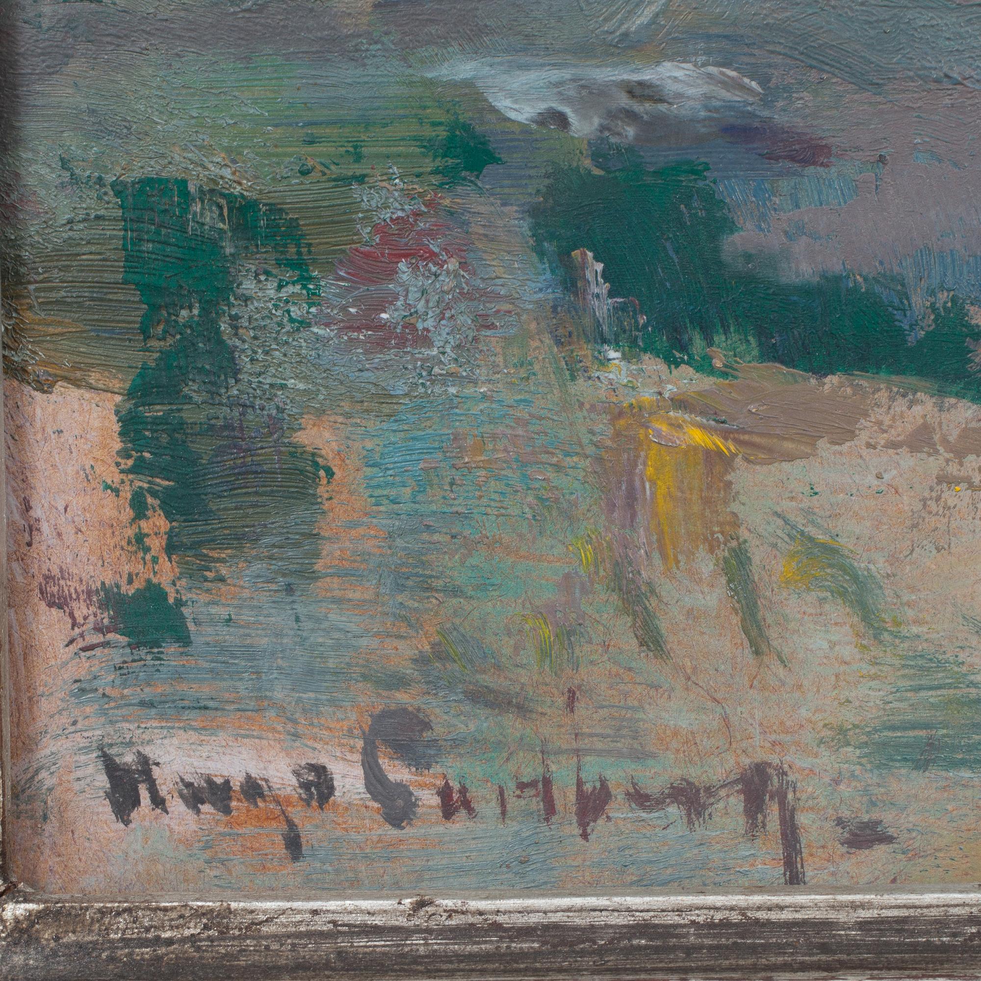 HUGO CARLBERG, olja på pannå, sign.