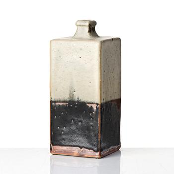 Shoji Hamada, a square stoneware bottle/vase, Japan, 1960s.