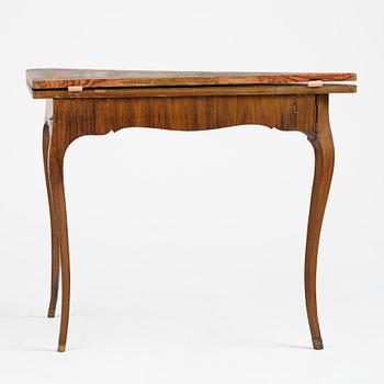 A faux-bois rococo cards table 'à l´hombre', Sweden, later part 18th century.