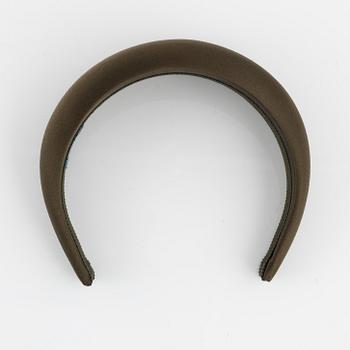 Prada, A green satin headband.