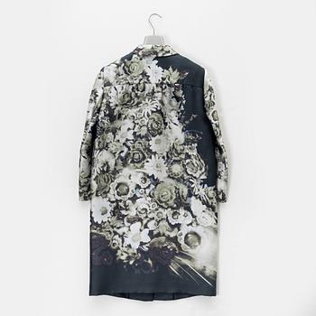 Prada, a flower pattern silk-mix coat, size 36.