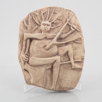 Åke Holm, väggplaketter, ett par, terracotta, signerade.