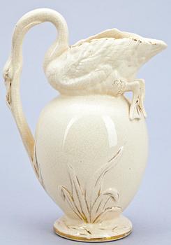 KANNA samt MUGG, flintgods, England resp Rörstrand, 1800-tal.