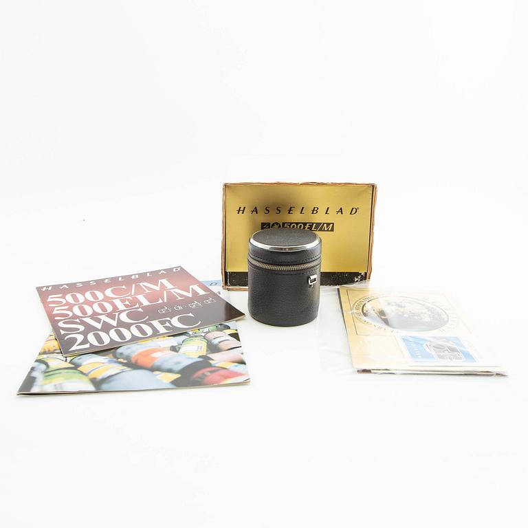 Kamera Hasselblad 500 EL/M kamerahus och objektiv.
