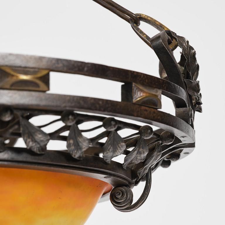 Daum Frères, taklampa, Art Nouveau, Nancy, Frankrike, 1910-tal.