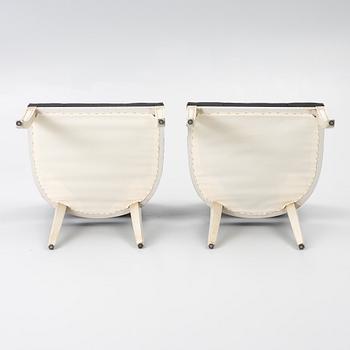 A pair of late Gustavian style armchairs, second half of the 20th century.