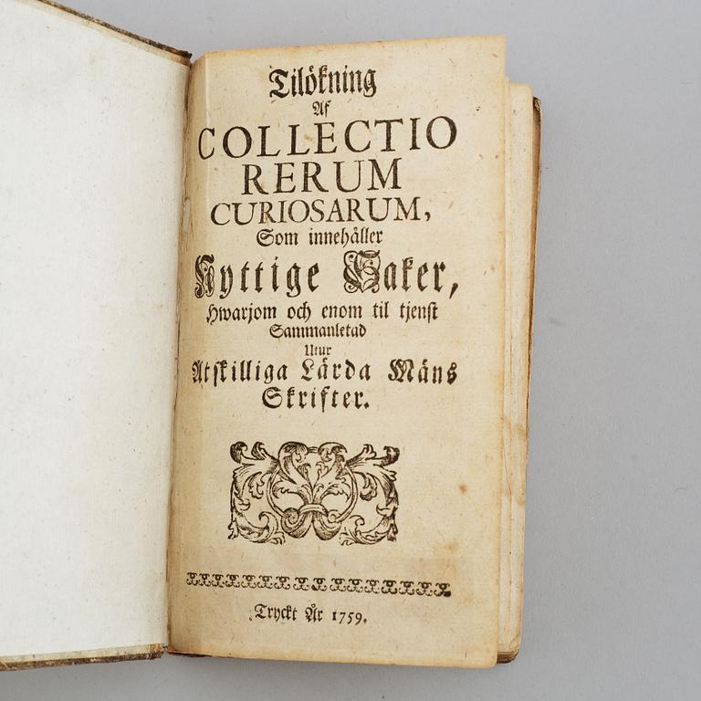 Böcker,  5 st, 1700-tal.