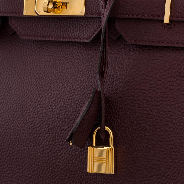 A Birkin 35 by Hermès Bordeaux, 2017.