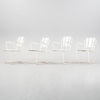 Trädsgårdsmöbler, stolar "P1", och bord 8/100, AB Trädgårdsmöbler Osby, 1960-tal.