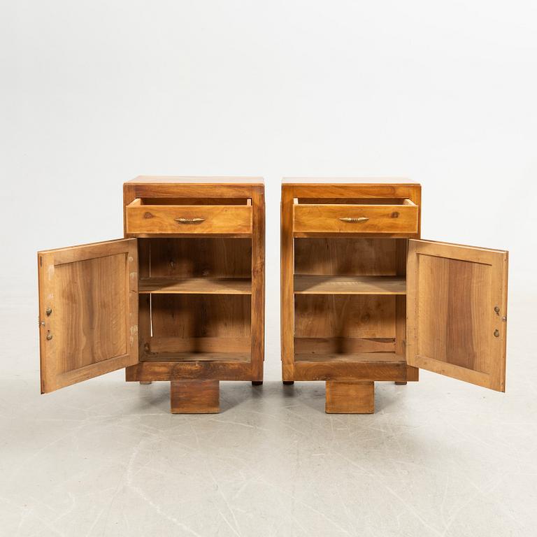 Bedside tables, a pair, first half of the 20th century.