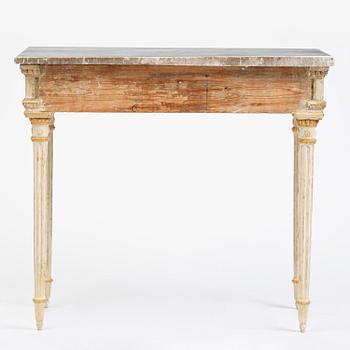 Konsolbord, tillskrivet Jean Baptiste Masreliez (formgivare och ornamentbildhuggare i Stockholm), Sengustavianskt.