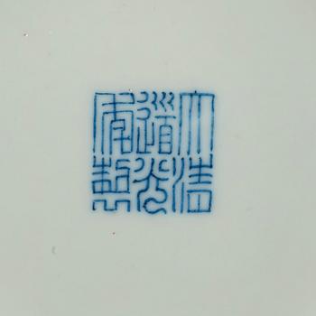 SKÅLFAT, ett par, porslin. Qing dynastin, 1800-tal med Daoguangs sigillmärke.