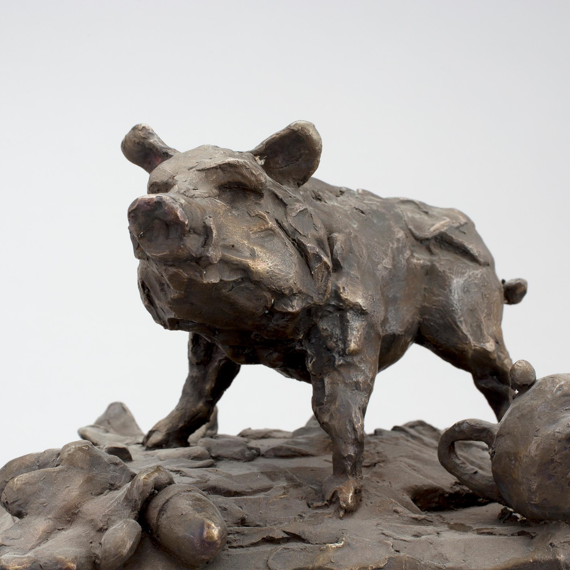 ERNST BILLGREN, skulptur, "Gävle", unikat, ur serien 100 orter, brons, signerad på plakett.