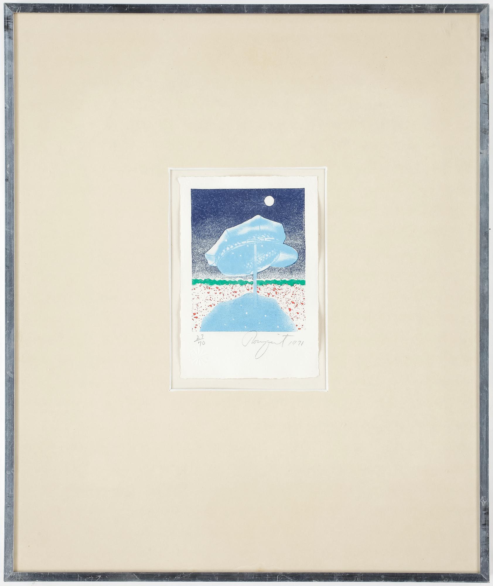 JAMES ROSENQUIST, färglitografi, signerad, numrerad 27/70 och daterad 1971.