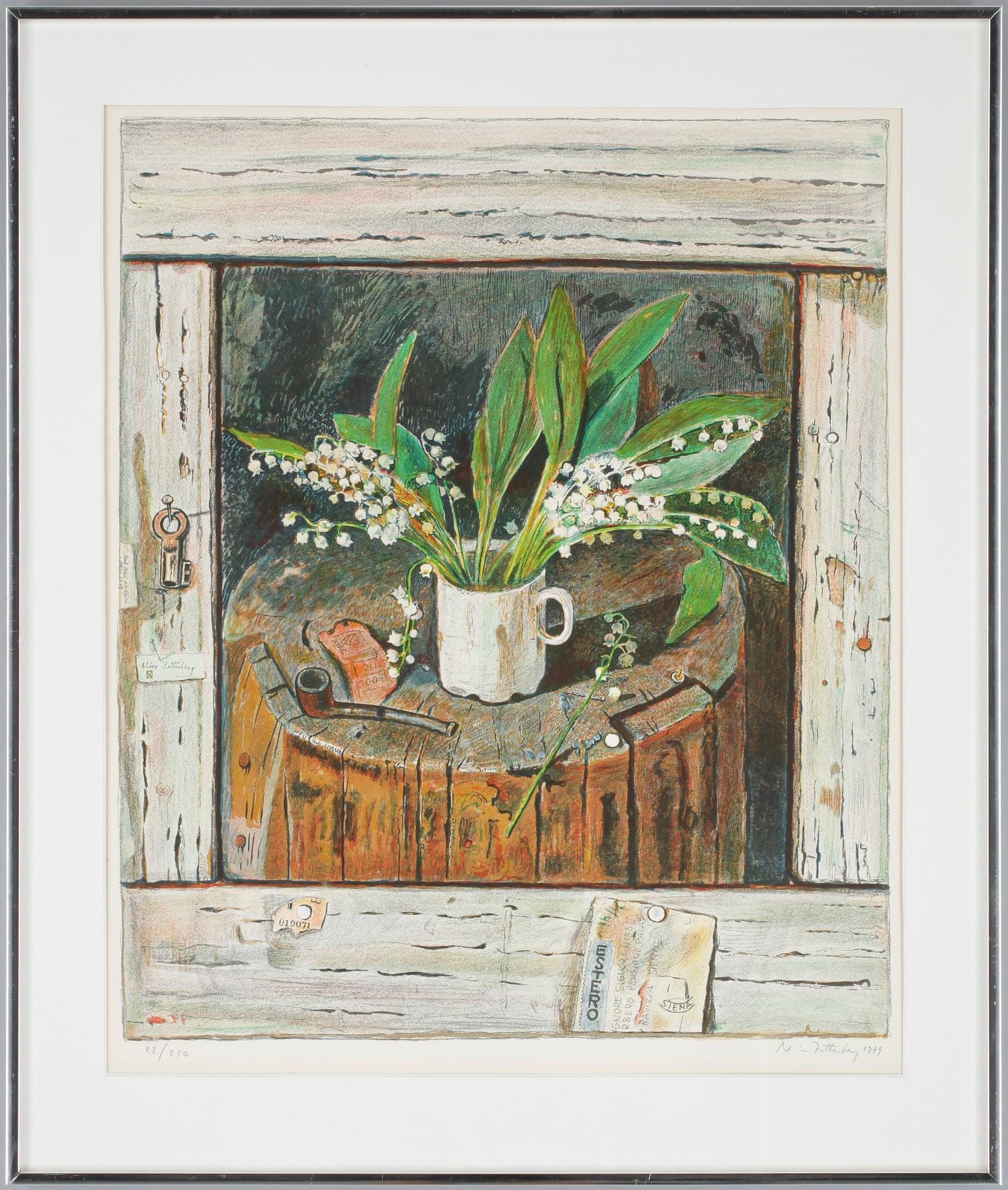 NISSE ZETTERBERG, färglitografi. Sign o dat 1979. Numr 22/250.