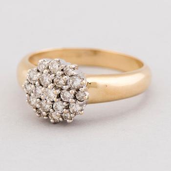 RING, briljantslipade diamanter, 14K guld.