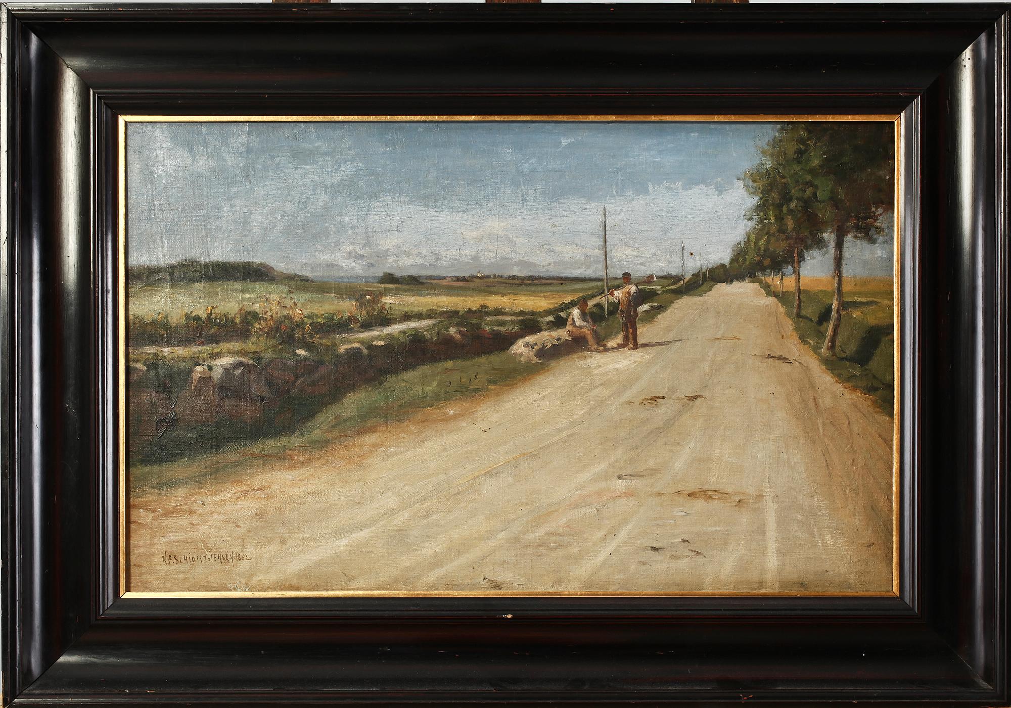 NIELS FREDERIK SCHIÖTTZ-JENSEN, olja på duk, otydl sign, dat 1882.