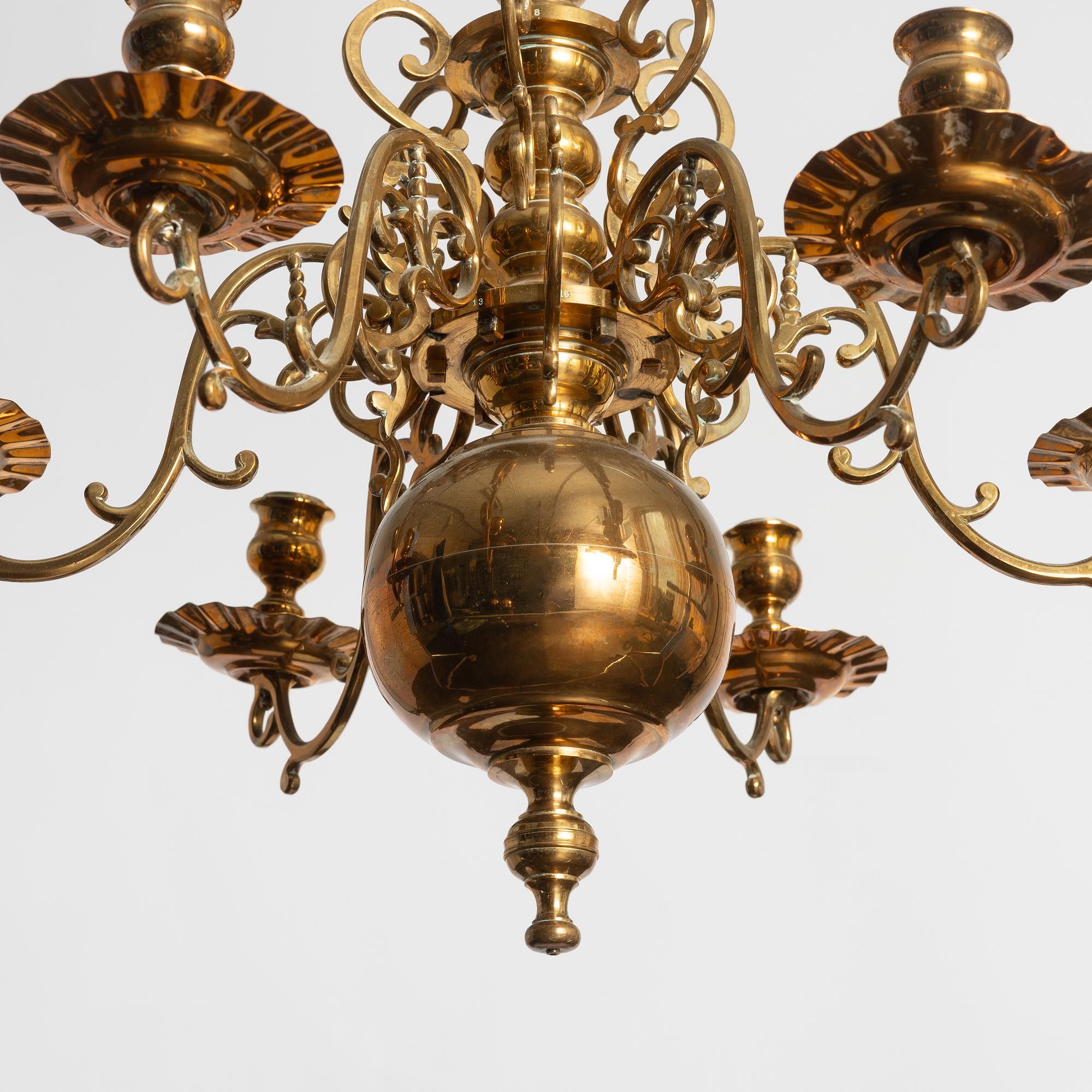 Chandelier, Baroque style, Gusums Bruk.