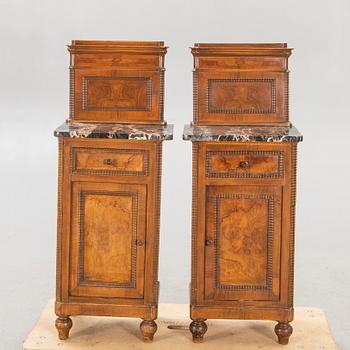 Bedside table / cupboard, a pair, first half of the 20th century.