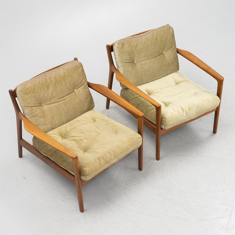 Folke Ohlsson, a pair of 'USA 75' armchairs, Dux, 1960's.