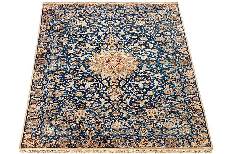 A part silk Nain carpet, 6 LA, c. 250 x 152 cm.