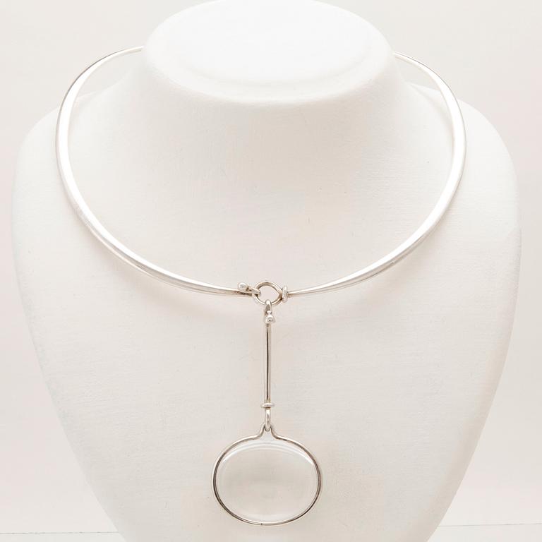 Vivianna Torun Bülow-Hübe, silver necklace with rock crystals designed for Georg Jensen.