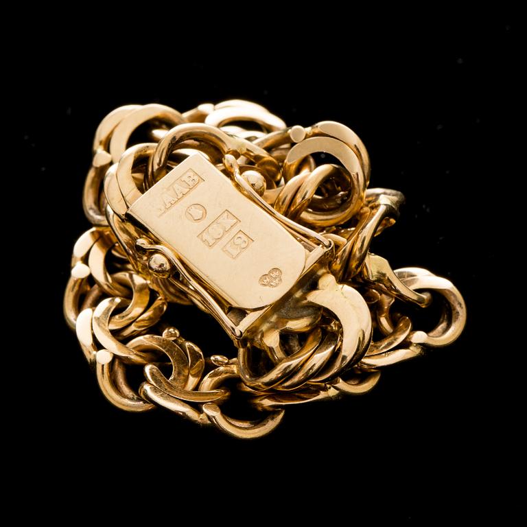 BISMARCKLÄNK, 18 K. Stockholm Ädelsmide AB, Stockholm, 1961. Vikt ca  28,7 g.