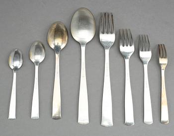 BESTICKSERVIS, 99 delar, "Rosenholm", Guldsmedsaktiebolaget GAB, Stockholm, mestadels 1964-1966. Vikt ca 3035 gram.