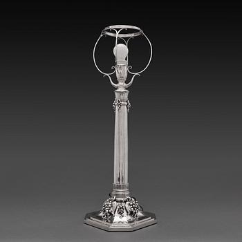 Evald Nielsen, an 830/1000 silver table lamp, Copenhagen 1927.