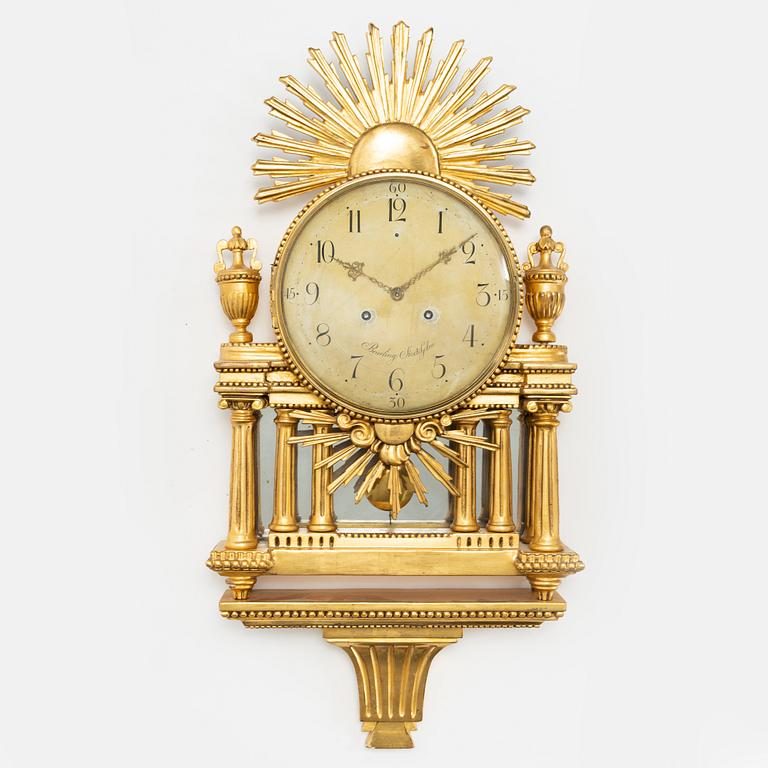 Väggpendyl, sengustaviansk, av Per Henrik Beurling (verksam i Stockholm 1783 - 1806),