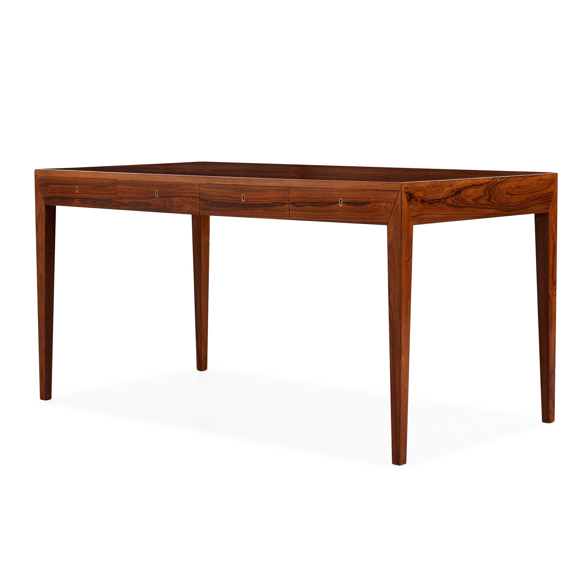 SEVERIN HANSEN, attributed to, a palisander desk, Denmark 1960's.