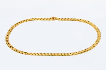Necklace 18K gold, 28,6 g, approx 42 x 0,5 cm.