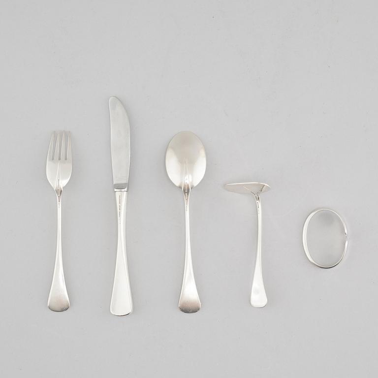 A set of 5 pcs sterling silver cutlery, W&S Sorensen. Denmark. First half of the 20th century.