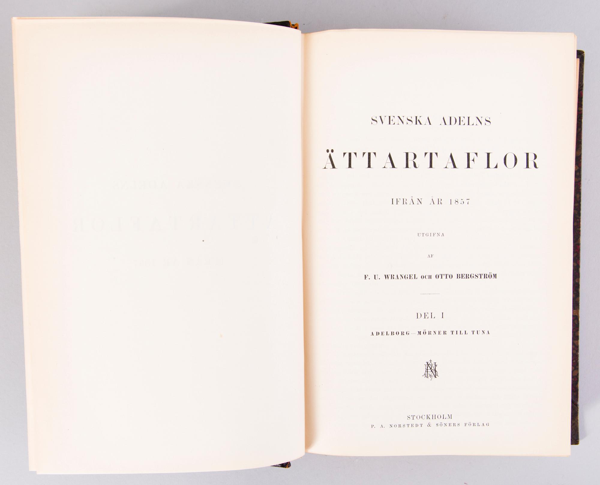 THREE BOOKS, Svenska Adelns Ättartavlor 1897 och "Huvudbaner och anvapen under stormaktstiden", 1999.