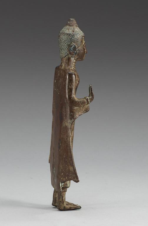 A bronze figure of Buddha, Thailand, 18th Century.