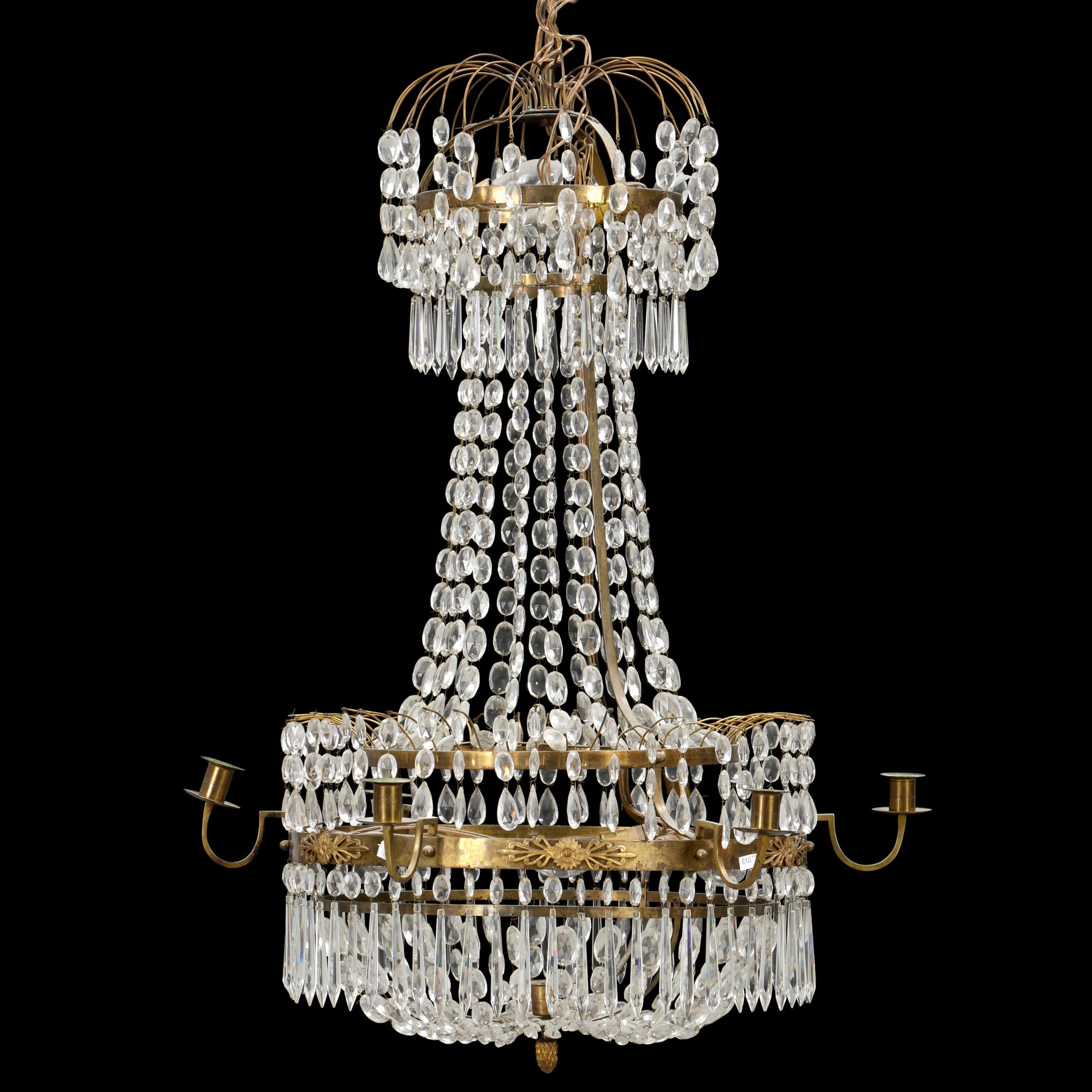 LJUSKRONA, gustaviansk stil, 1800-tal. Höjd ca 85cm.