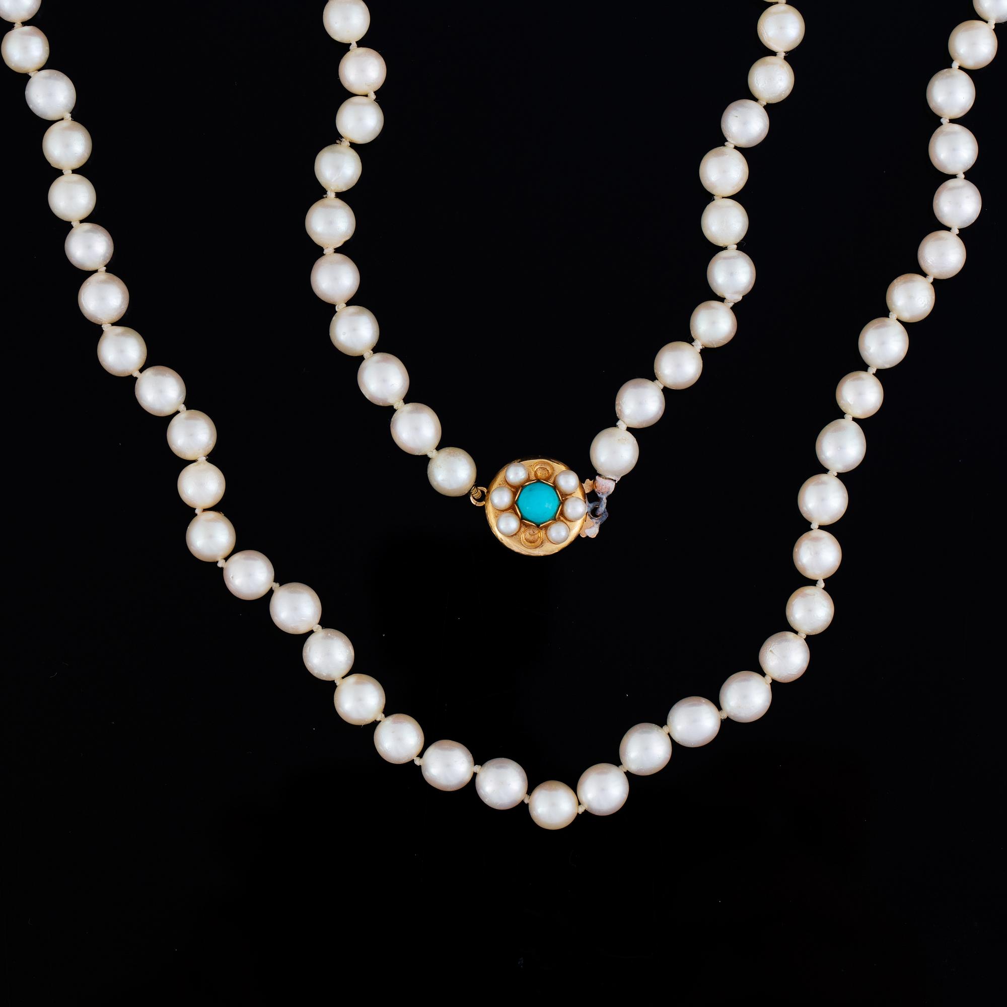 Cultured pearl necklace.