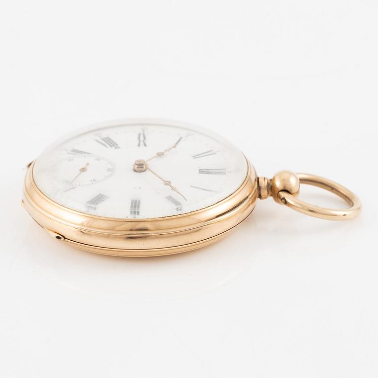 Pocket watch, 14K gold, key-wind, 44 mm.