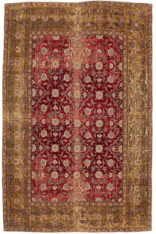 MOGUL SILKESSAMMET, Indien, sannolikt 1700-talets andra hälft, ca 227 x 146,5 cm.