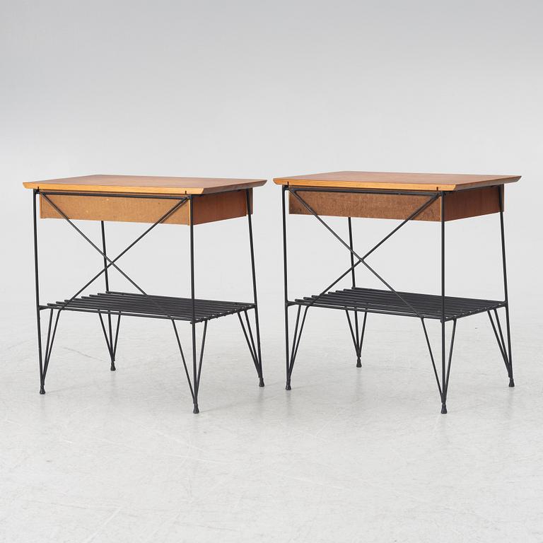 Bedside tables, a pair, second half of the 20th century.