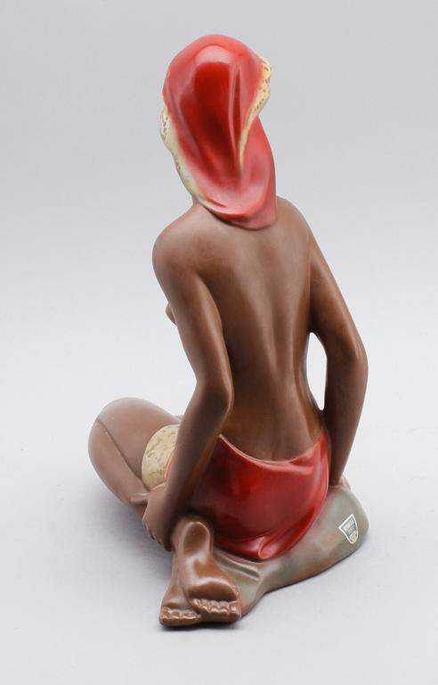 FIGUR, terracotta, etikettmärkt Bernardi Konst, 1950-tal.