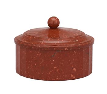 594. A Swedish Empire early 19th century porphyry butter box.