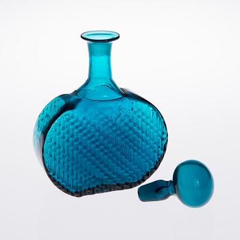 NANNY STILL, KARAFF SAMT GLAS, 8 ST, "Flindari", Riihimäen Lasi 1960-tal.