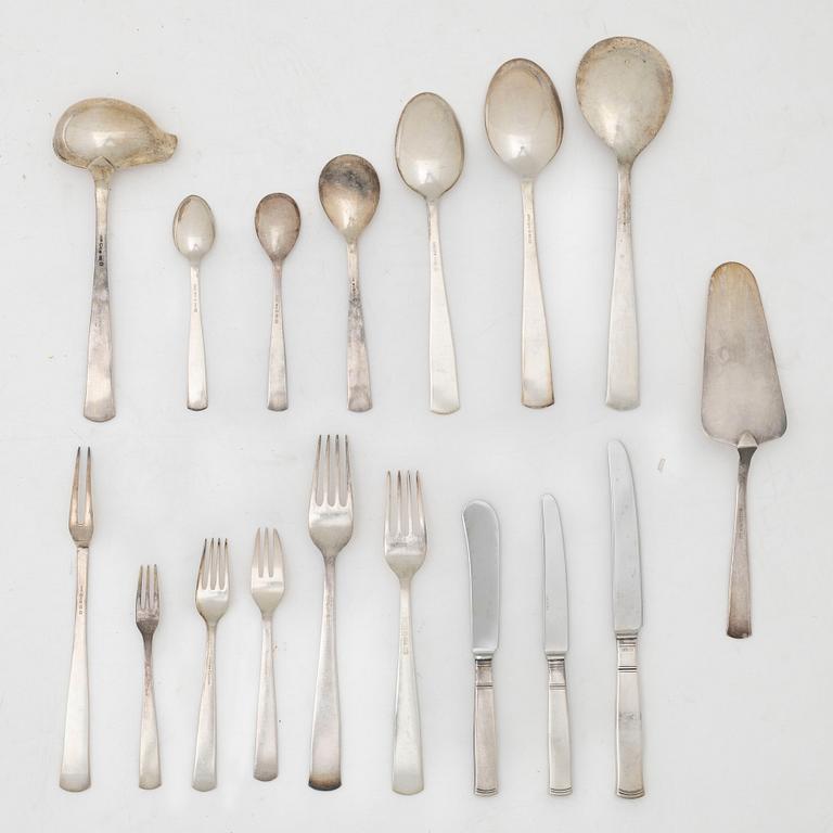 Jacob Ängman, Cutlery service, 108 pieces, silver, model "Rosenholm", GAB.