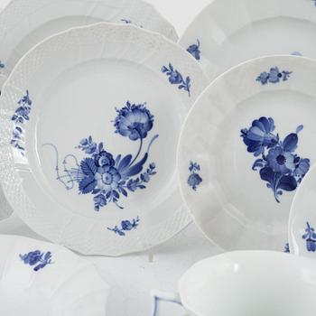 A 71-piece "Blue flower" porcelain dinner and coffee service, Royal Copenhagen, Denmark.