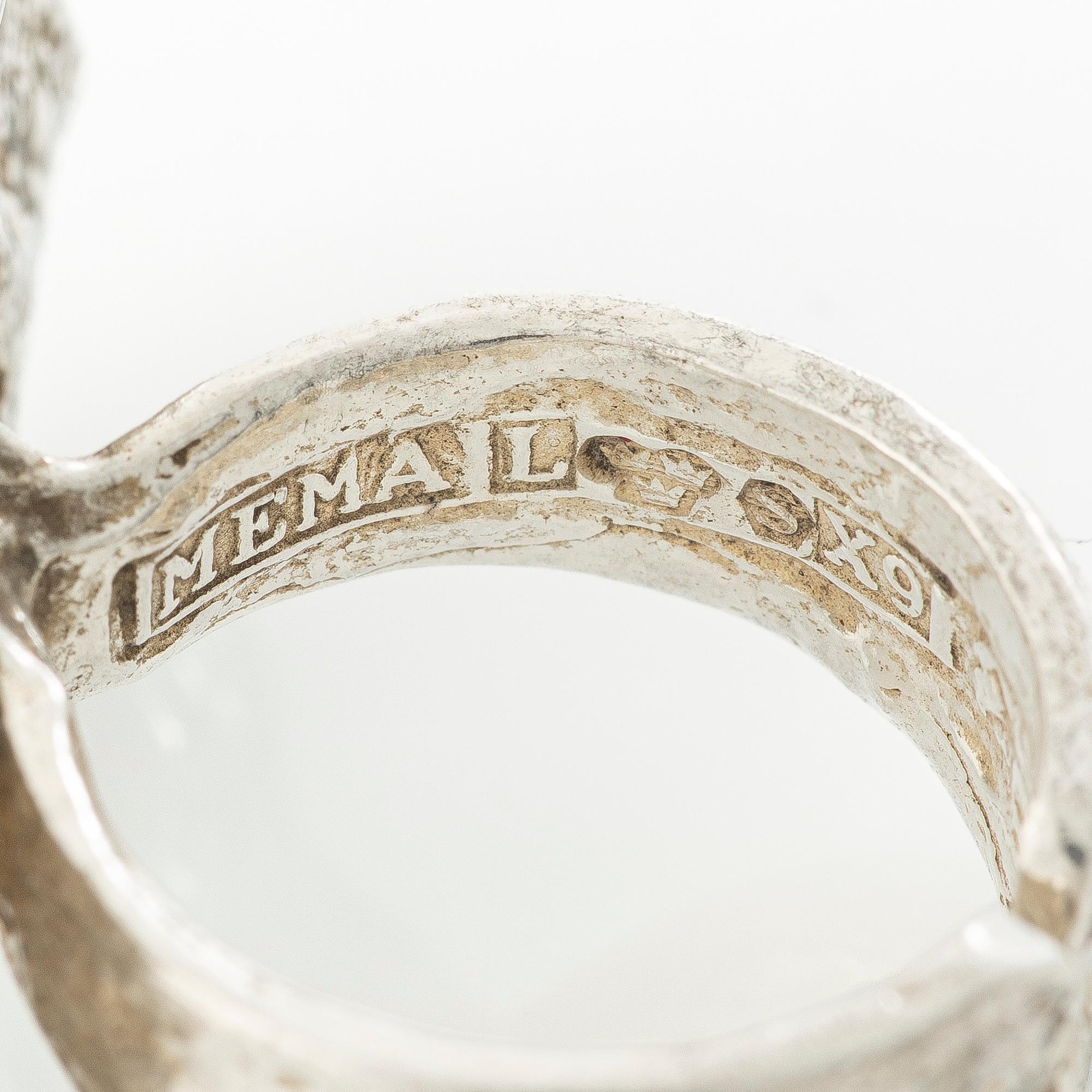 Theresia Hvorslev, ring, sterling silver, Mema, Lidköping, 1972.