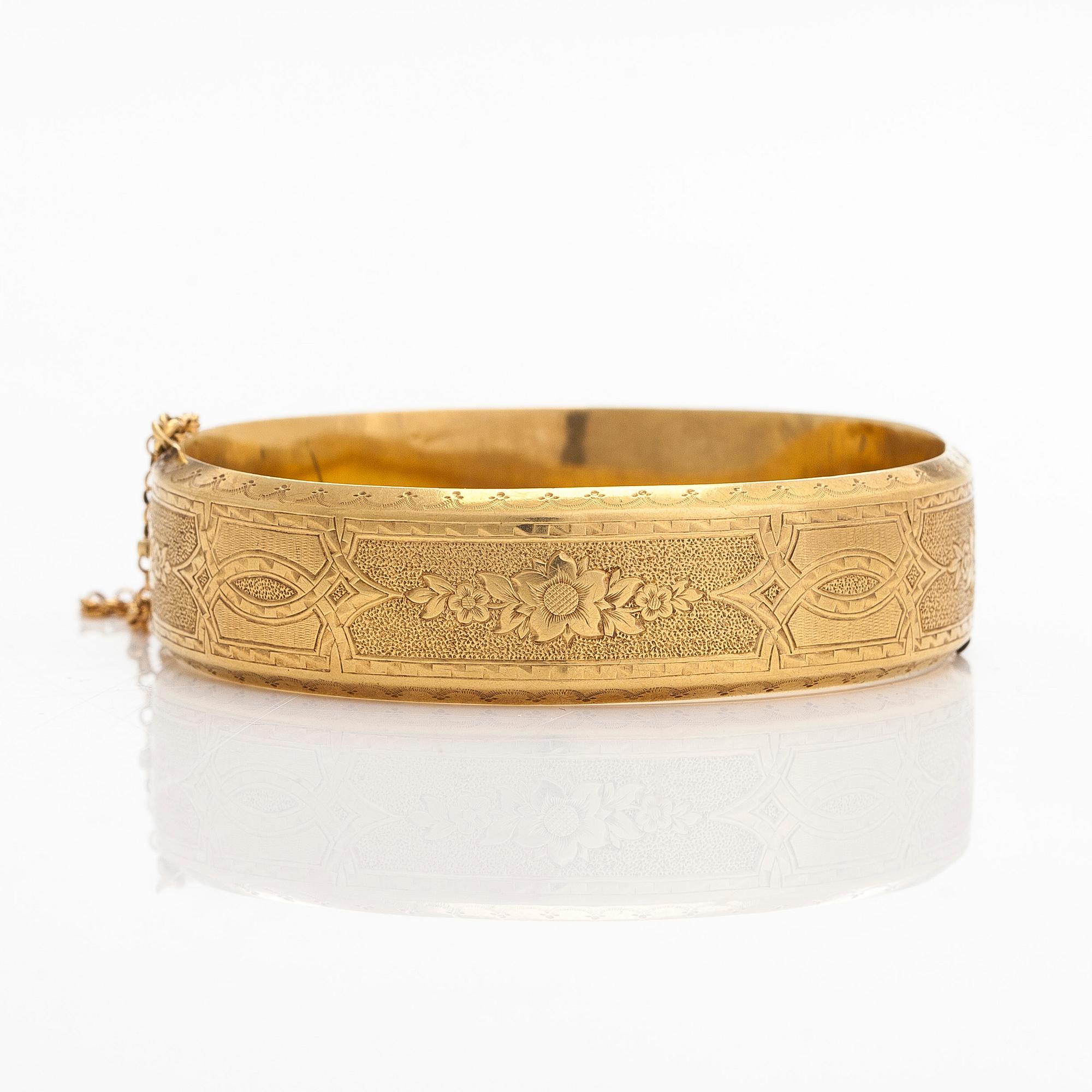 Anders Wilhelm Felixzon, armring, 18K guld, Lovisa 1869.